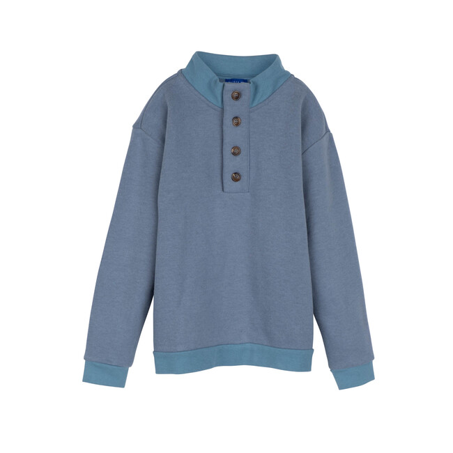 Jackson Mock Neck Sweatshirt, Dusty Blue