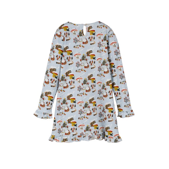 Corinne Holiday Dress, Winter Mushroom Village