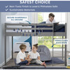 Twin Guardrail & Ladder Loft Bed, Charcoal - Beds - 3