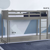 Twin Guardrail & Ladder Loft Bed, Charcoal - Beds - 6