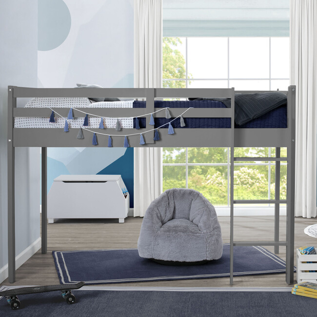 Twin Guardrail & Ladder Loft Bed, Charcoal - Beds - 7