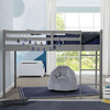 Twin Guardrail & Ladder Loft Bed, Charcoal - Beds - 7