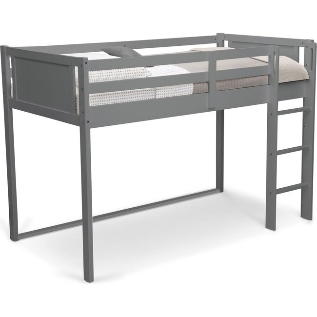 Twin Guardrail & Ladder Loft Bed, Charcoal - Beds - 9