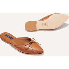 靴 LEATHER TOP LAYER BALLET MULE The Women's Ballet Mule, Black Nappa - Margaux Shoes