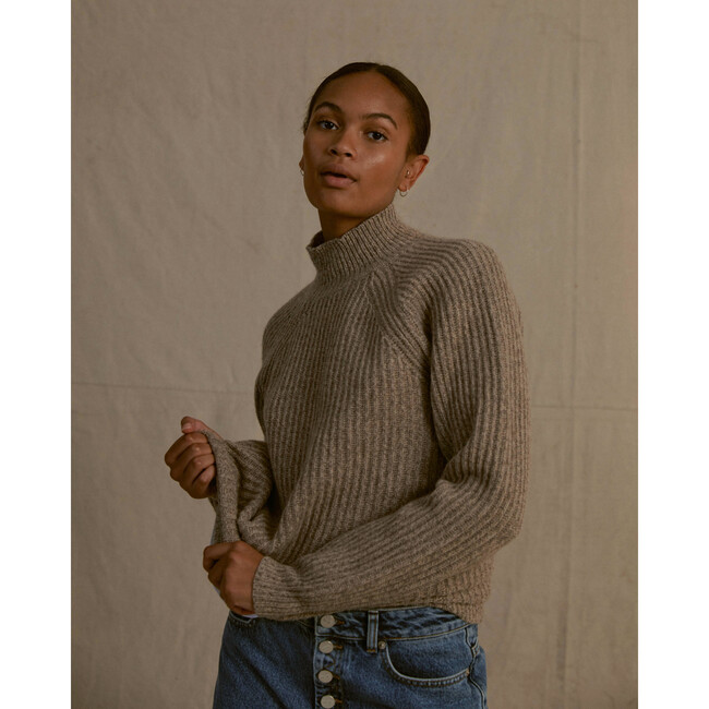 Adult Recycled Cashmere Funnel Neck Sweater