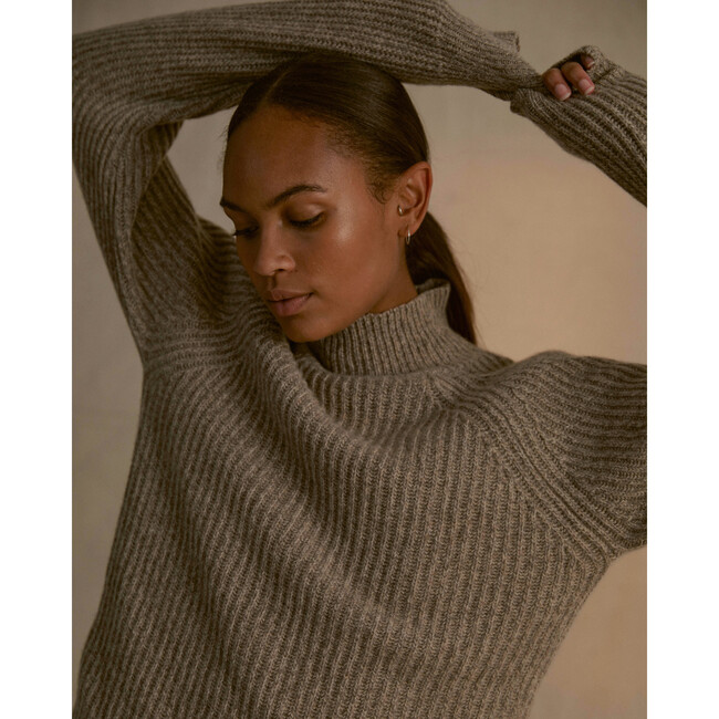 Adult Recycled Cashmere Funnel Neck Sweater - Sweaters - 3