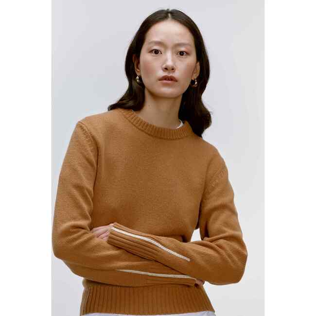 Adult Recycled Cashmere Crewneck Sweater, Rust