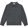 Adult Flannel Overshirt, Charcoal - Shirts - 1 - thumbnail