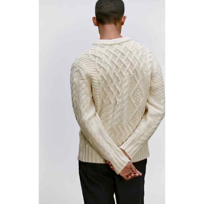 Adult Wool Patchwork Cable Knit Sweater - Sweaters - 3