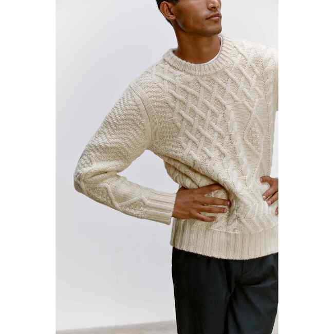 Adult Wool Patchwork Cable Knit Sweater - Sweaters - 4