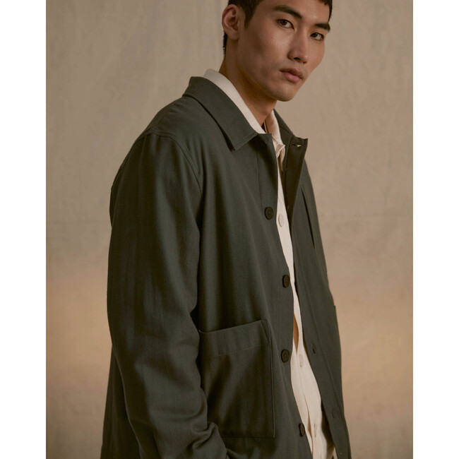 Adult Flannel Overshirt, Charcoal - Shirts - 4