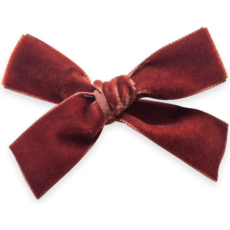Velvet Hair Bow Clip, Cinnamon