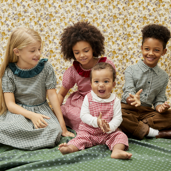 Sofia Dress, Green Plaid