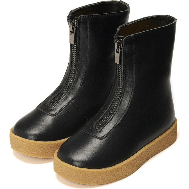 Leah Leather High Boots, Black