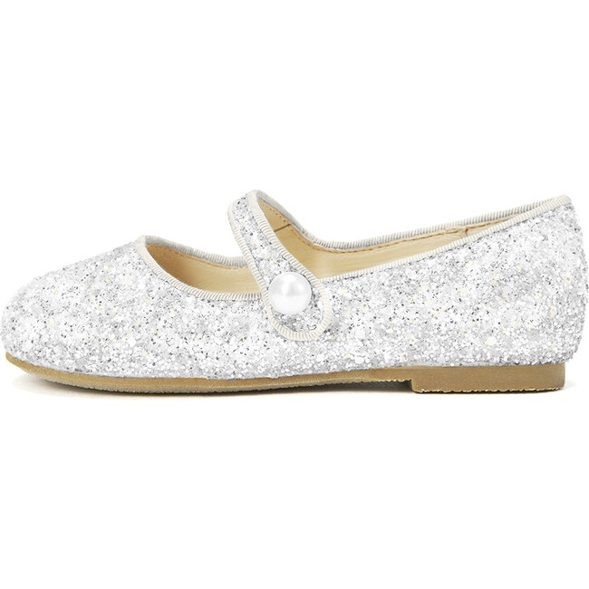 Elin Glitter Mary Janes, White