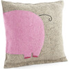 Hand Felted Wool Cushion Cover, Pink Elephant - Decorative Pillows - 2
