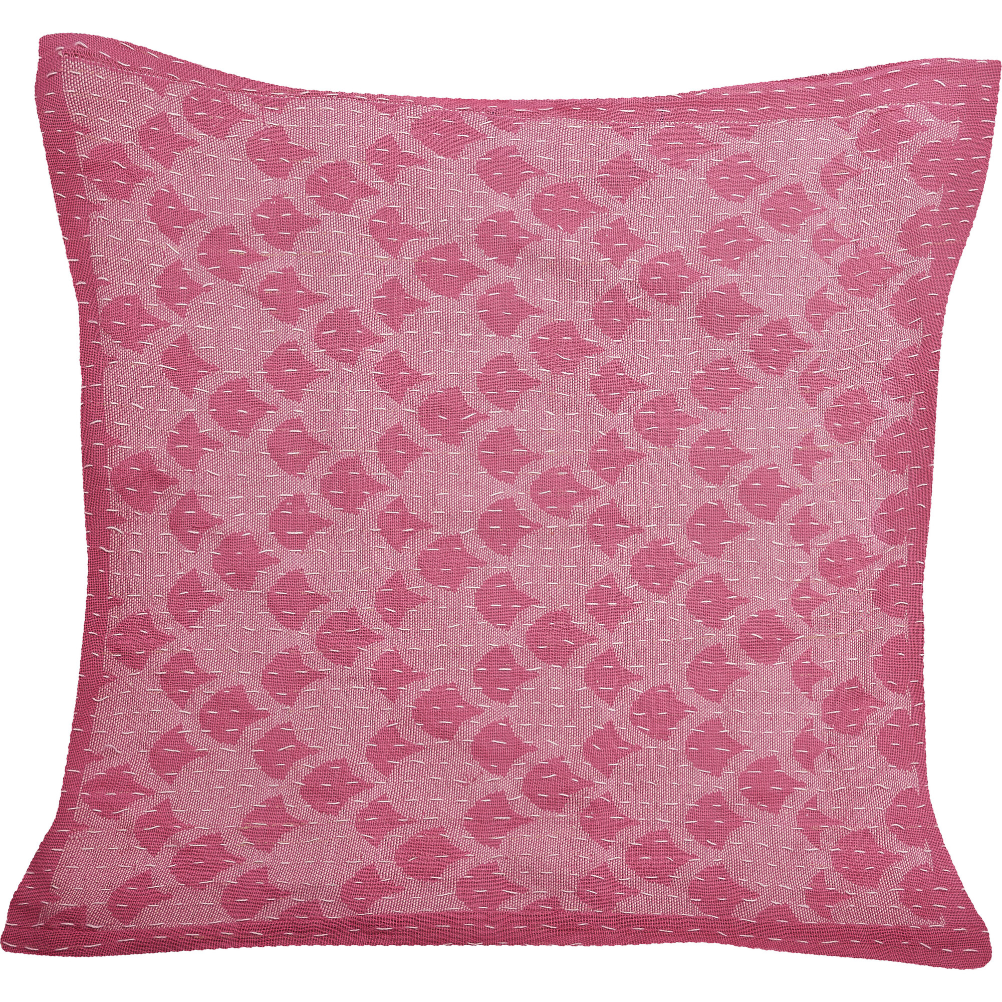 Cotton Square Pillow, Pink Ginkgo - Accents - 1