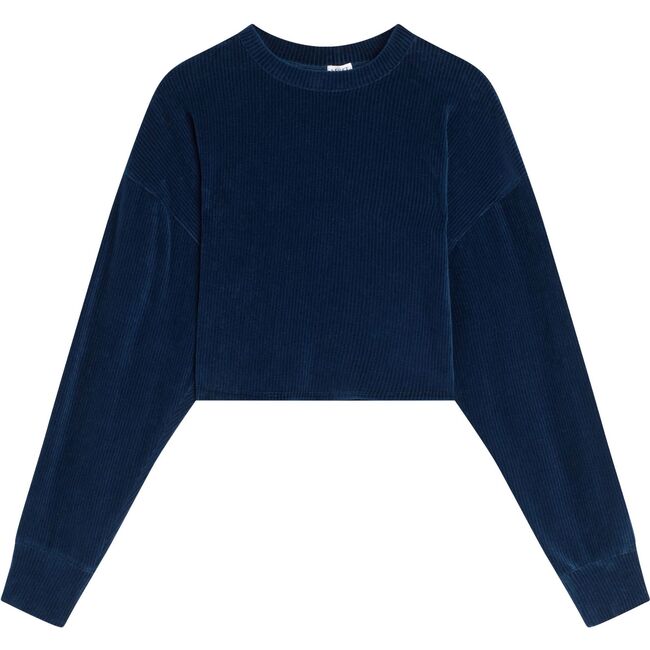 Women's Sophie Crop Sweatshirt, Royal Navy - Sweatshirts - 1 - zoom