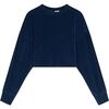 Women's Sophie Crop Sweatshirt, Royal Navy - Sweatshirts - 1 - thumbnail