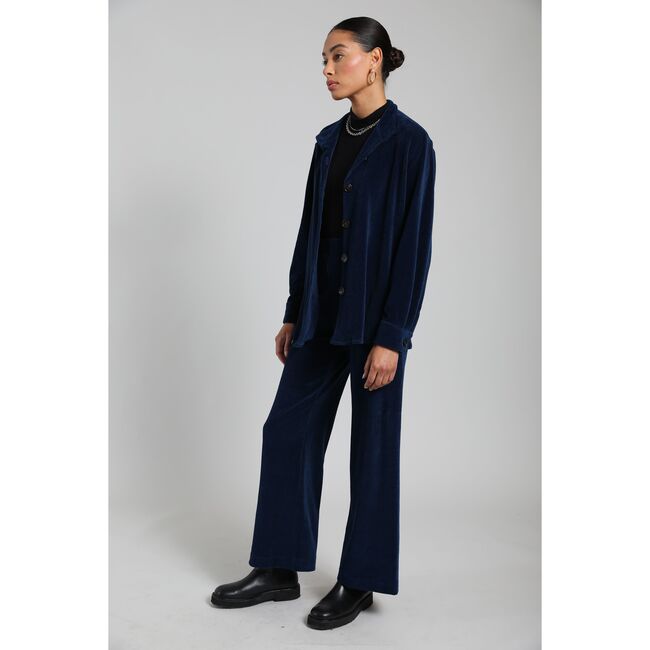 Women's Sophie Mockneck Shirt Jacket, Royal Navy - Jackets - 3