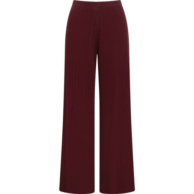 Women's Pointelle Boxer Pant, Bordeaux - Loungewear - 1