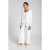 Women's Pointelle Classic Crew Cardigan, White - Cardigans - 8