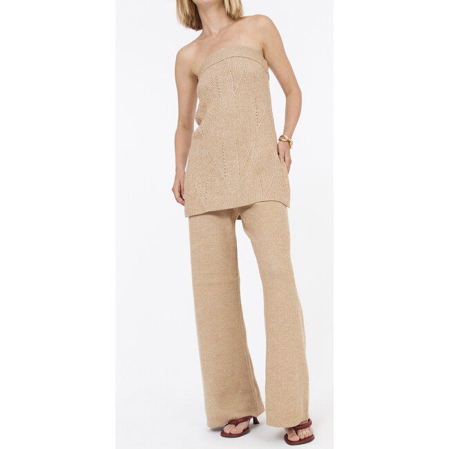 Women's Mae Knit Top, Camel Ecru