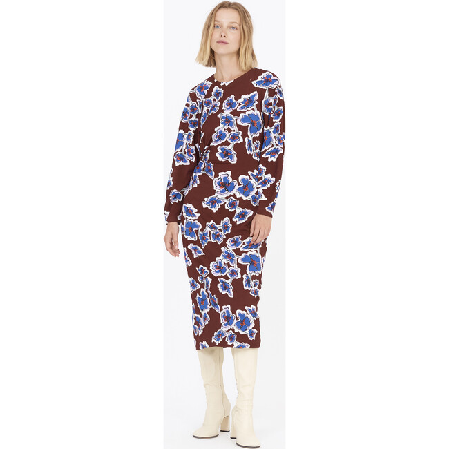 Women's Amara Dress, Winter Floral Madder Brown Multi