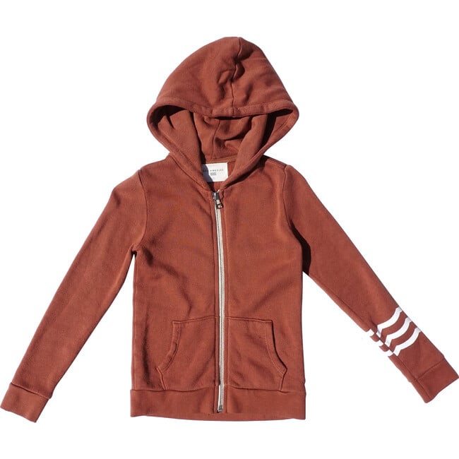 Waves Zip Hoodie, Tobacco