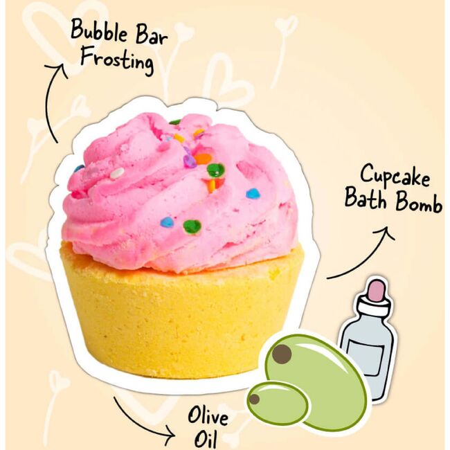 Birthday Cupcake Bath Bomb with Bubble Bar Frosting