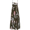 Women's Violet Tiered Dress, Olive Arcadian Oasis Print - Dresses - 1 - thumbnail