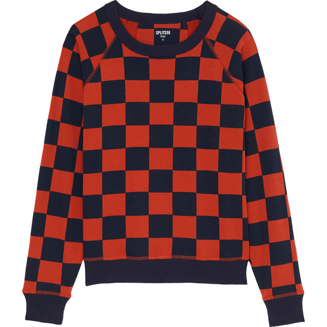 Women's Flore French Terry Sweatshirt, Indigo/Rum Check