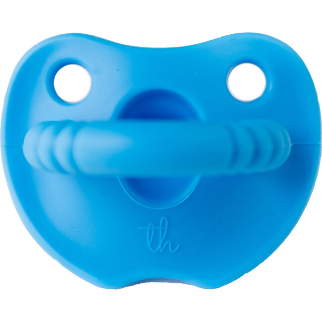 Silicone Soother Round, Sky Blue - Pacifiers - 1