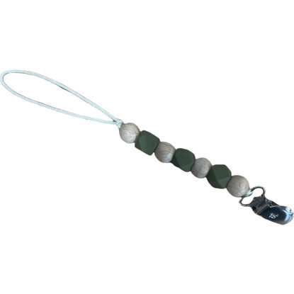 Petite Maya Pacifier & Toy Clip, Olive Martini