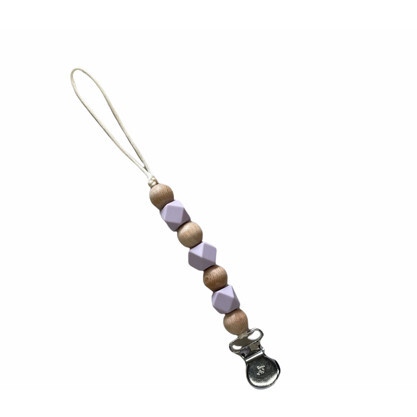 Petite Maya Pacifier & Toy Clip, Lavender Fog