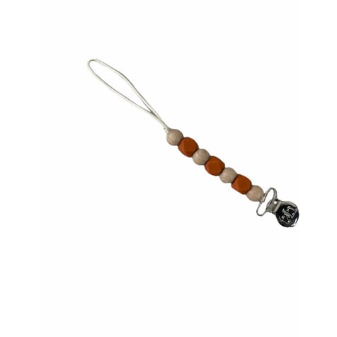 Petite Maya Pacifier & Toy Clip, Burnt Orange