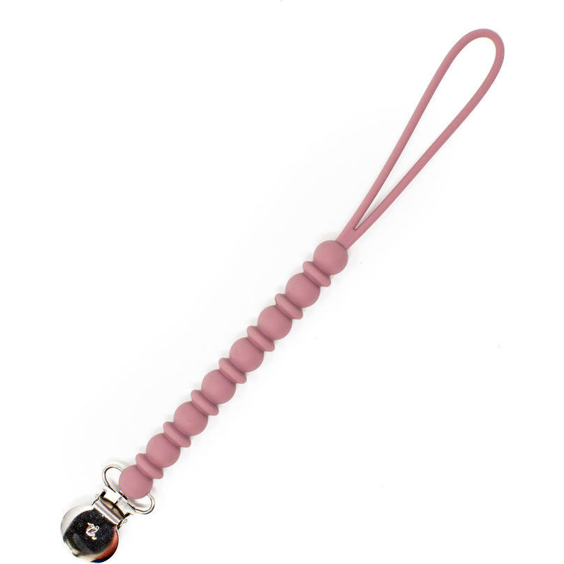 Petite Mason Pacifier & Toy Clip, Mauve - Pacifiers - 1
