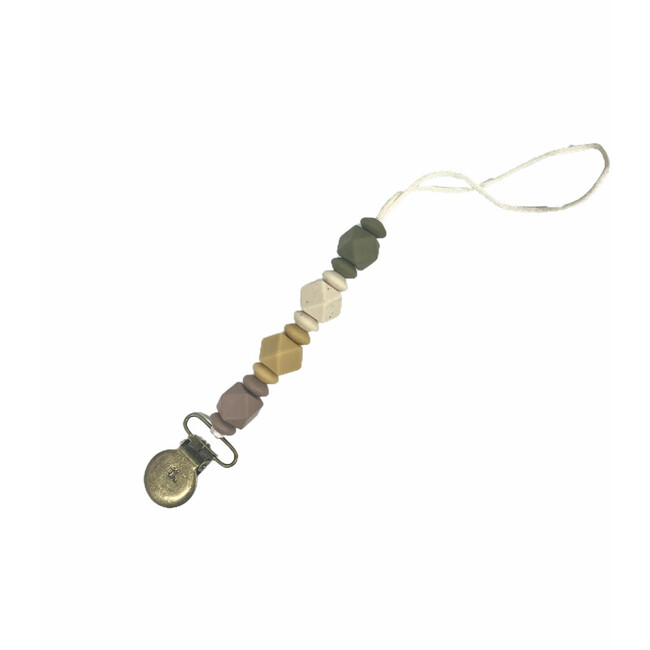 Petite Jewel Pacifier & Toy Clip, Olive Martini