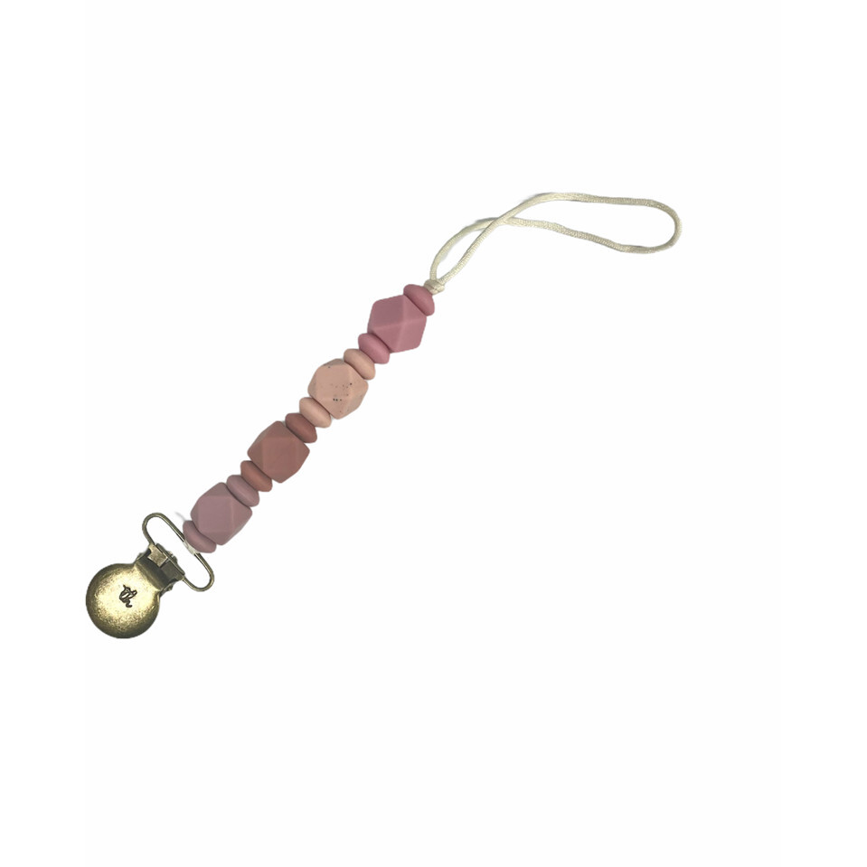 Petite Jewel Pacifier & Toy Clip, Misty Rose - Pacifiers - 1