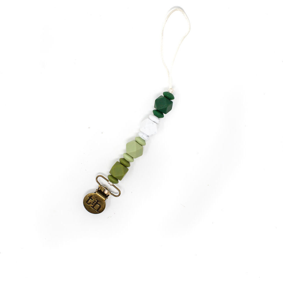 Petite Jewel Pacifier & Toy Clip, Eden Green - Pacifiers - 1