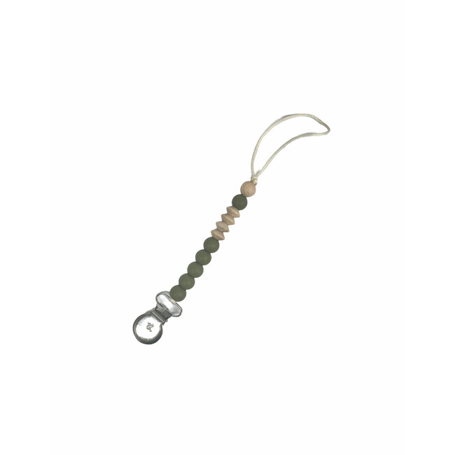 Petite Crew Pacifier & Toy Clip, Olive Martini