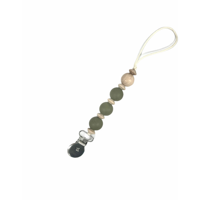 Petite Calista Pacifier & Toy Clip, Olive Martini