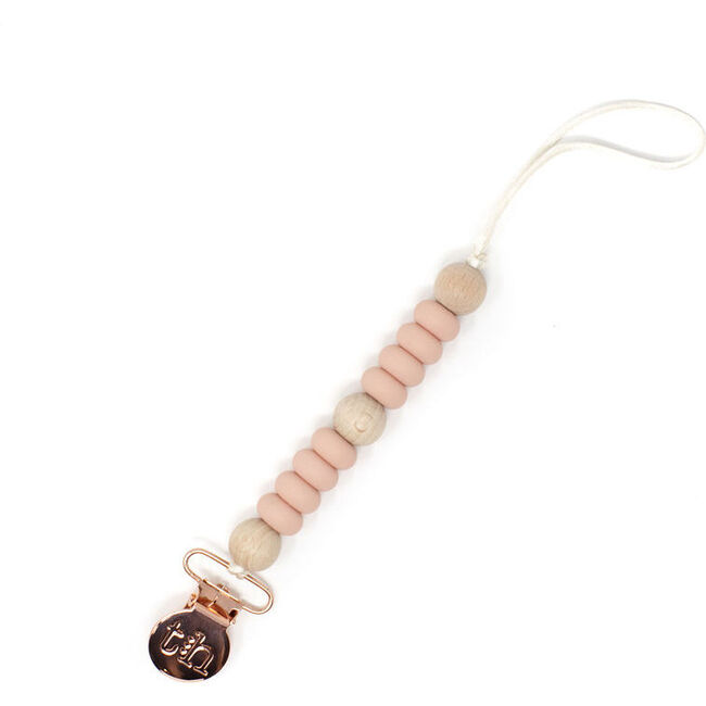 Petite Asher Pacifier & Toy Clip, Dusty Pink