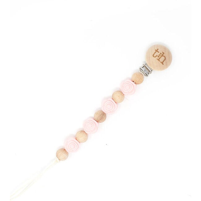 Grande Rosette Pacifier & Toy Clip, Baby's Breath