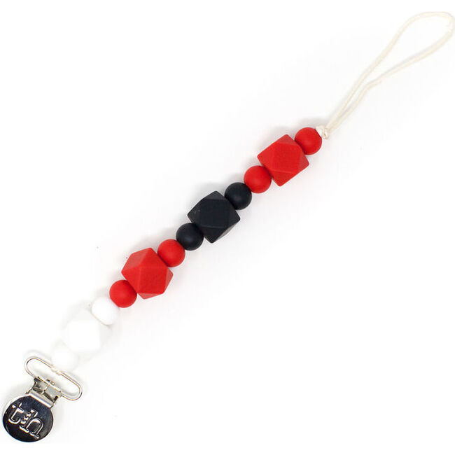 Grande Jewel Pacifier & Toy Clip, Scarlet Red