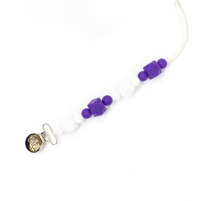 Grande Jewel Pacifier & Toy Clip, Classic Purple - Pacifiers - 1