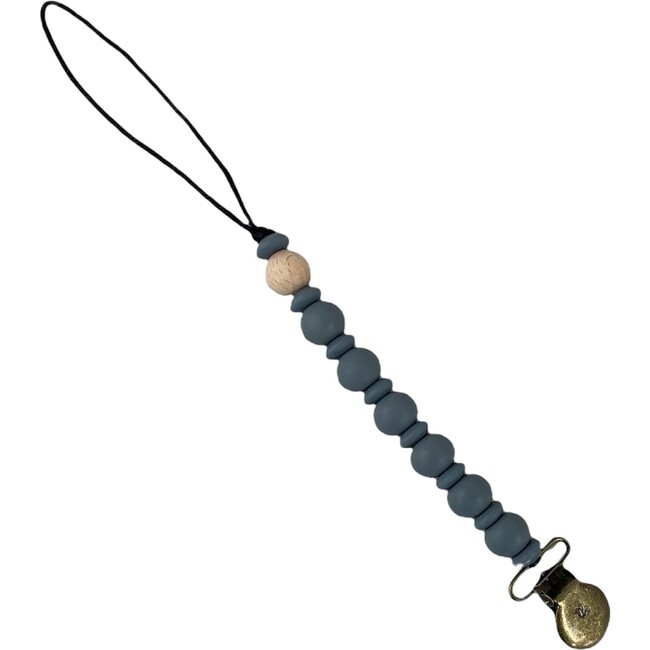 Grande Eden Pacifier & Toy Clip, Storm Clouds