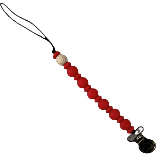 Grande Eden Pacifier & Toy Clip, Scarlet Red - Pacifiers - 1