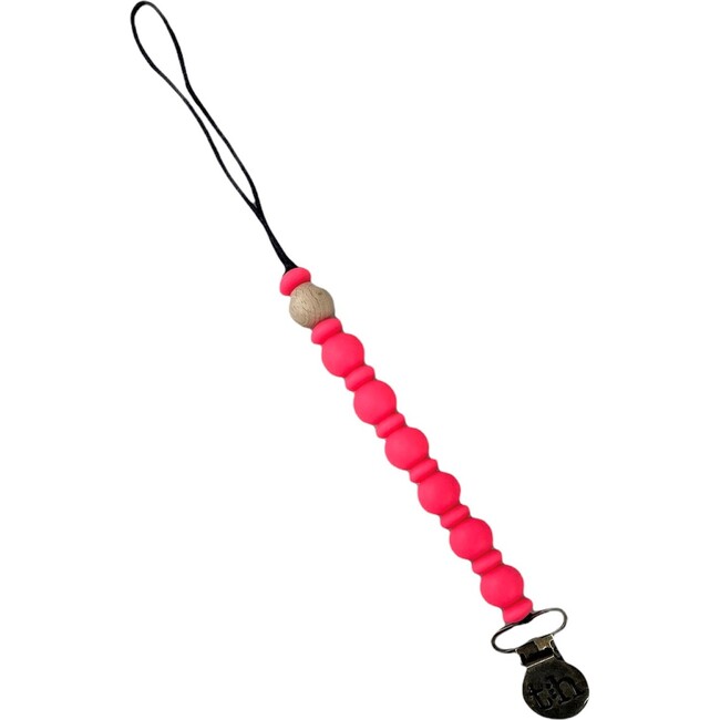 Grande Eden Pacifier & Toy Clip, Shocking Pink