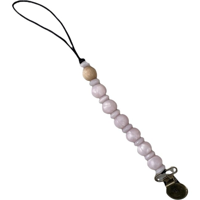 Grande Eden Pacifier & Toy Clip, Pink Pearl